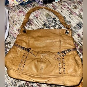B Makowski Gold Yellow leather hobo bag